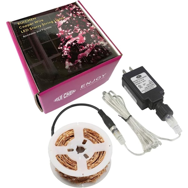 Ekstra lang 165 fot 500 LED kobbertråd plug-in lyskjede, varm hvit varm hvit 170 fot 500LED varm hvit 170 fot 500LED