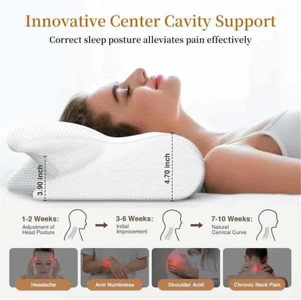 Søvnapnépude, cervikal pude (til behandling af søvnapné), højkvalitets memory foam-pude (til lindring af nakkesmerter), ergonomisk pude-FA-