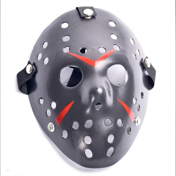 Halloween-fest Jason Voorhees målad hockeymask Old Gold