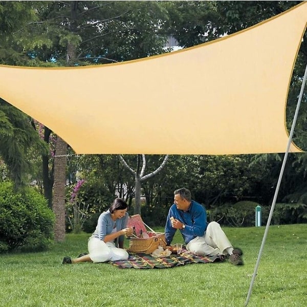 Voile D'ombrage (hdpe) Rektangulär 4 X 5m Sand UV-skydd för terrass camping utomhus trädgård