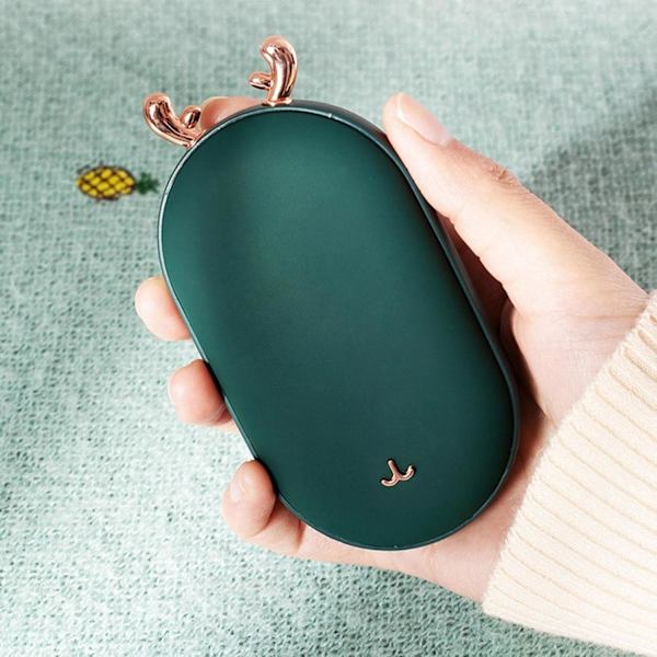 Ladattava 5200mAH 2-in-1 kädenlämmitin Power Bank - Camping-kädenlämmitin (1 kpl, vihreä)