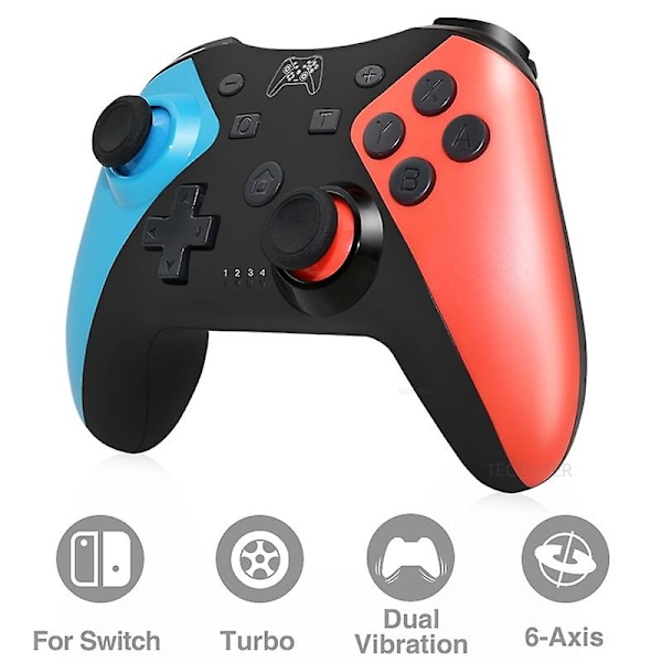 Trådløs håndkontrol kompatibel med Nintendo Switch, understøtter Bluetooth-gamepad til Switch Oled/Switch Lite/Android-telefon PC