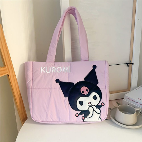 My Melody Kuromi Axelreppu Käsilaukku Kangaskassi LILA Purple
