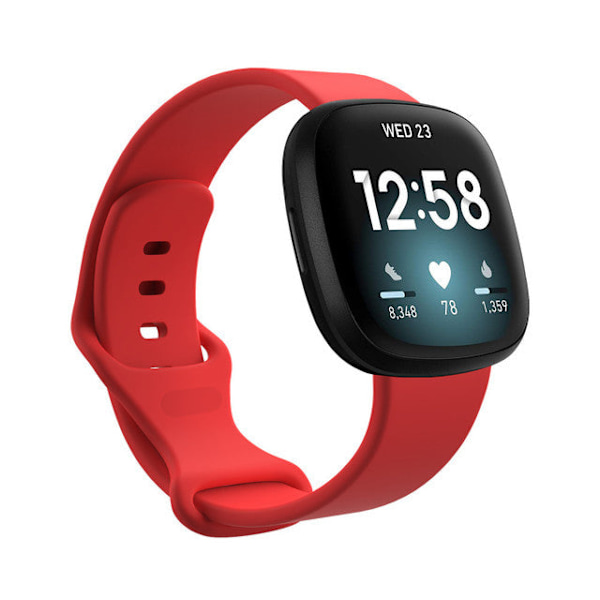 Farverigt armbånd Håndledsrem til Fitbit Versa 3 ur Blødt bånd Correa til Fitbit Sense Versa3 urrem Tilbehør Lilla rød L Purple red