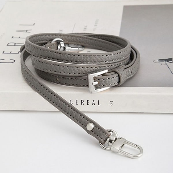 Väska Transformation Tillbehör för Longchamp mini Väskremmar Stansfri axelrem i äkta läder Crossbody Conversion Hängspänn Grey-silver Strap