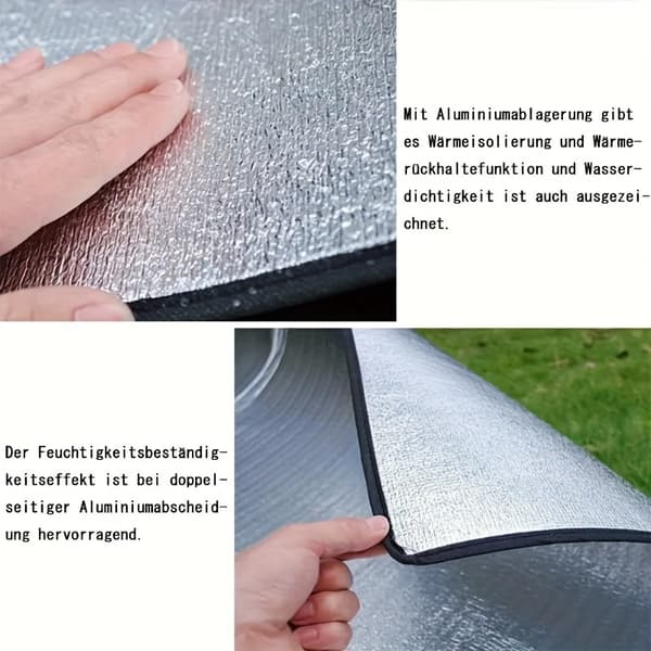 Sammenklappelig Campingmåtte 200x150cm Perlebomuld Picnictæppe Udendørs Bærbart 200x150cm
