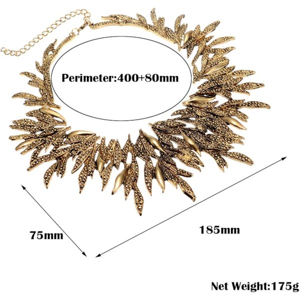 Choker Halsband Halsband för Kvinnor, Rostfritt Stål Guld Stat