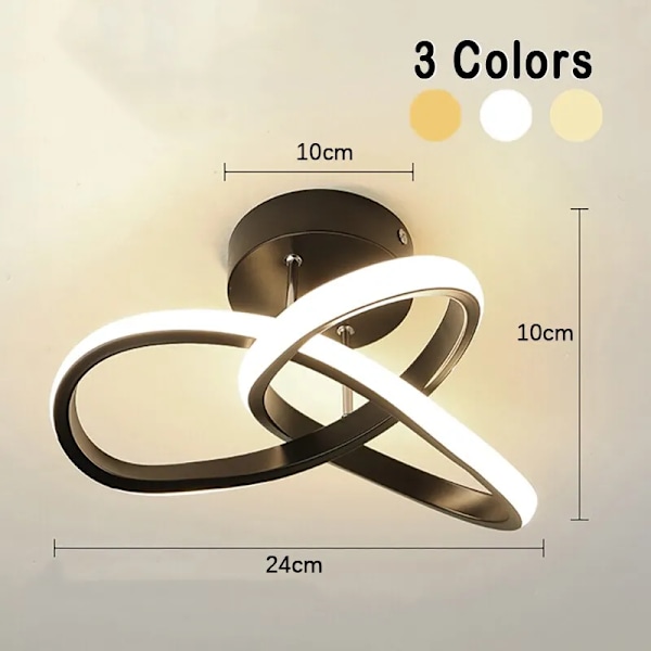 LED-lysekroner for hjemmet, tre farger, moderne stil, taklampe, soverom