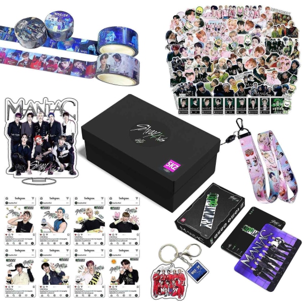 Stray Kids uusi albumi Maxident Presentbox Set Kpop-tuotteet Valokuvat Lanyard Avainrengas Lahja Skz-faneille - Täydellinen B