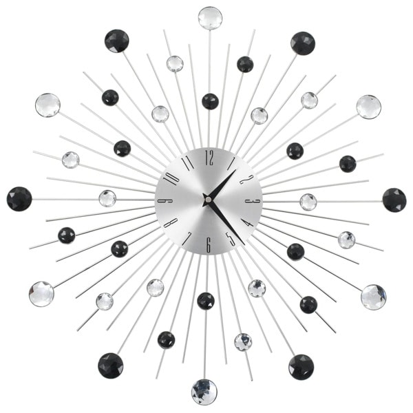 vidaXL Väggklocka med Quartz-urverk 50 cm modern design silver 1000