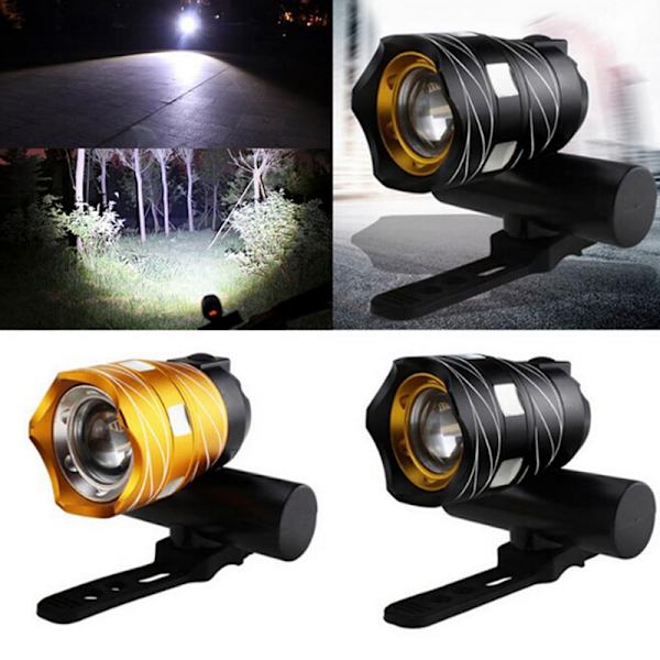 USB Genopladelig 300LM XM-L T6 LED Cykellys Cykel Forlygte Black