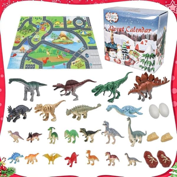Julekalender 2025 Dinosaur Legetøj Børn 24 Dage Dreng 3-9 År-FA-