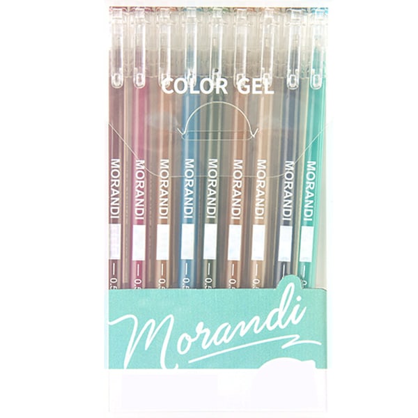 Gelpennor (0,5 mm), Blandade färger, 9-pack