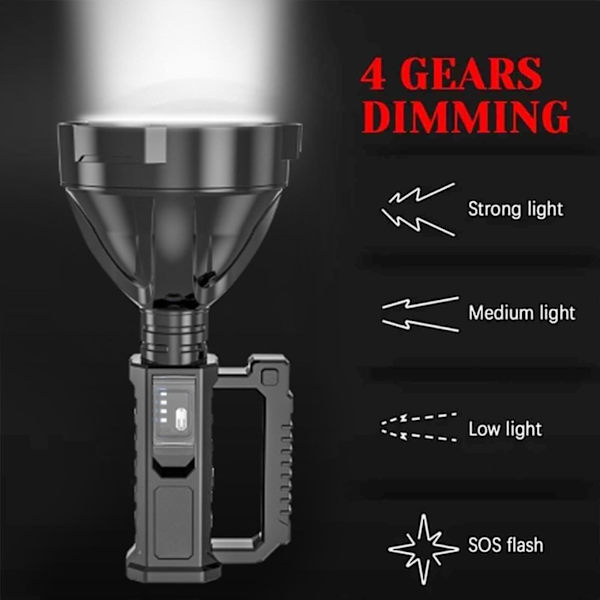 Flashlight 200000 Lumen Rechargeable, 200000 Lumen Flashlight, Strongest Flashlight, World's Strongest Flashlight, Flashlight 200000 Lumen (Large)-FA-