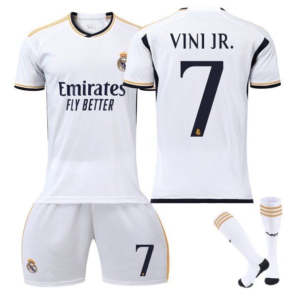 23-24 Vini Jr. 7 Real Madrid drakt Ny sesong Siste Voksen Fotballdrakter for barn Goodies Sesongoppdatering Adult XL（180-190cm）