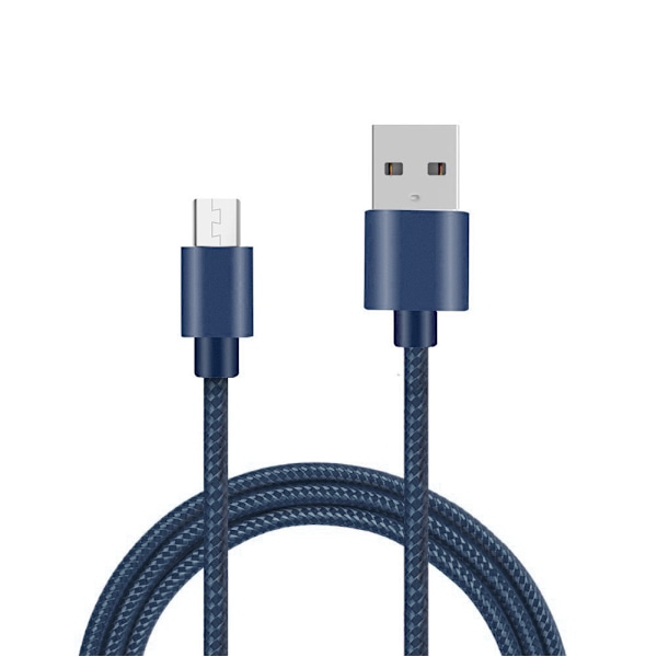 Farget flettet Micro-USB-kabel 1,8 m blue