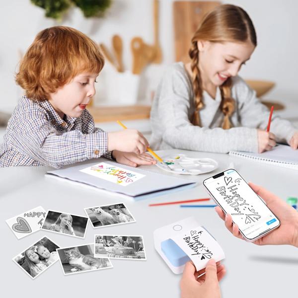 Bærbar Fotoprinter, Mini Trådløs Instantkamera, Trådløs Termisk BT-printer M K