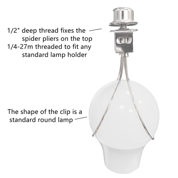 Lampeskærm harpeholder adapter kit - 2 pak (sølv)-FA-