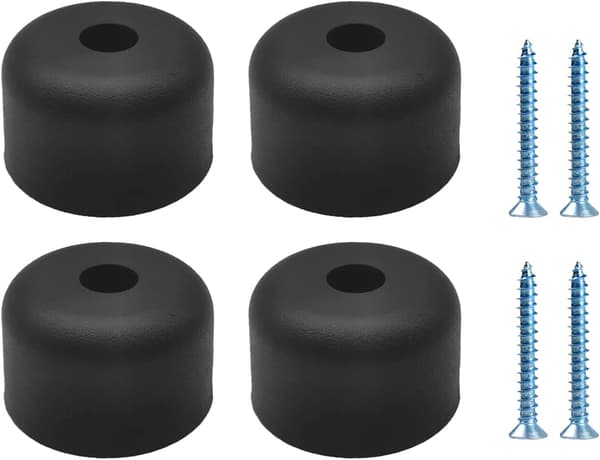 Runde Møbelben 4 stk Sorte Møbelben Ø 50 x H 30 mm Sofaben Møbelfod Skabsben med 4 stk Skruer-FA-
