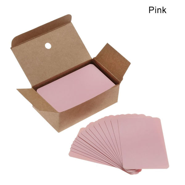 100 st / set visitkort Meddelande Notera tomma ordkort ROSA Pink