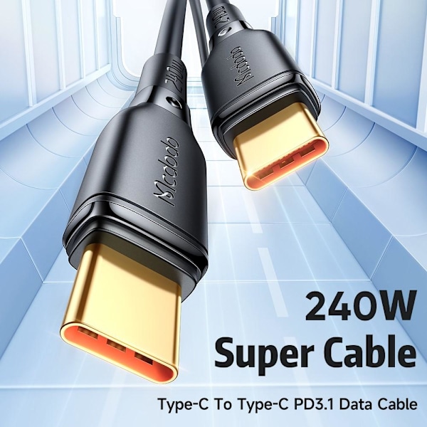 Mcdodo 2m 240W 5A PD USB-C - USB-C Hurtigladekabel Svart