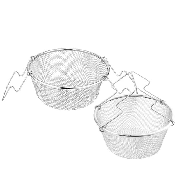 Friteusekurv i rustfritt stål Rund kurv sil Pommes frites 22cm-FA-