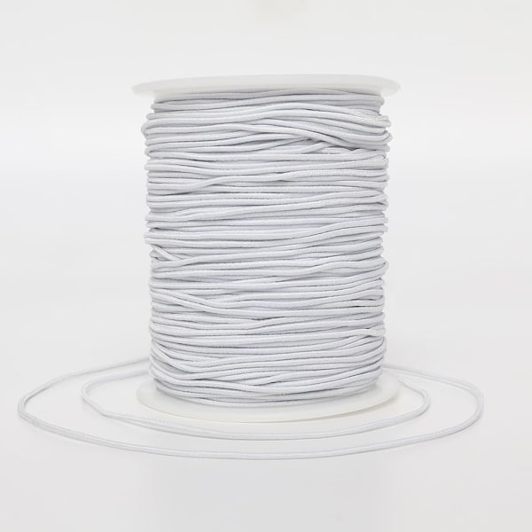 Elastisk snor for armbånd, 1 mm x 110 yards Robust strekkbar elastisk tråd for smykkefremstilling, halskjeder, perler - v Black and White
