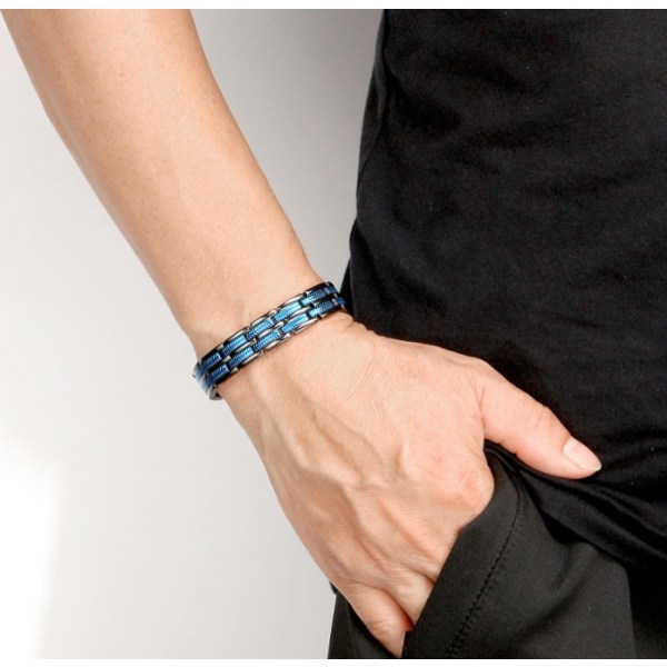 1 st armband i rostfritt stål för män - 21,5 cm