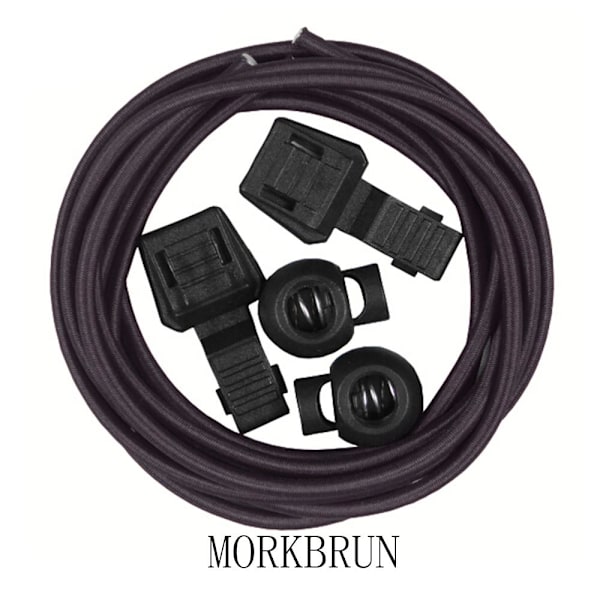 Elastiska Skosnören (Med Dragsko) Längd: 100cm Mörkbrun