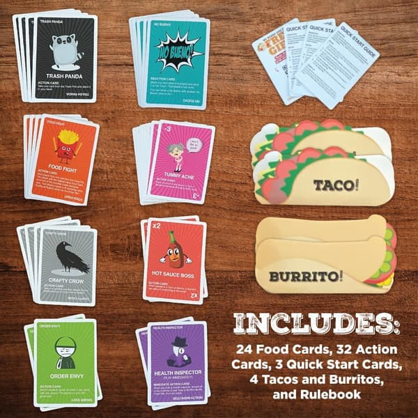 Burrito - Strateginen korttipeli - 5 pelitapaa - Perheystävällinen juhlapeli lapsille, teineille ja aikuisille