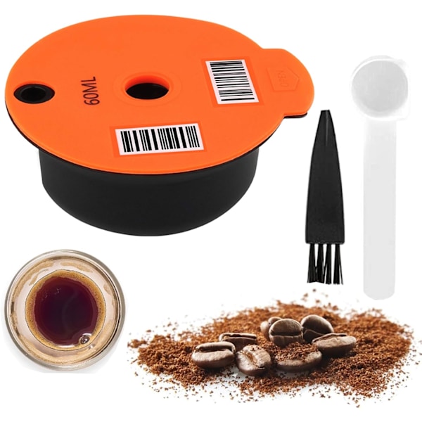 Genanvendelig og genopfyldelig kaffekapsel til Bosch Tassimo i rustfrit stål