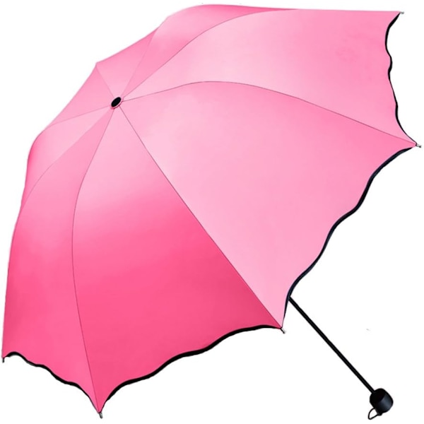 Damparasoll Paraply UV-skydd för kvinnor Parasol Lätt Anit-UV Paraplyer för Sommarsolsky Rose Red