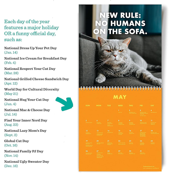 2024 Kalender, 2024 Pissed-off Cats Väggkalender, 2024 Roliga Katter Hängande Månatliga Väggkalendrar, Sassy Julklapp till Kattälskare 3pcs A