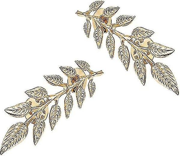 Herrkostym Broscher Dubbel Löv Krage Pin Brosch Guld Växt-FA-