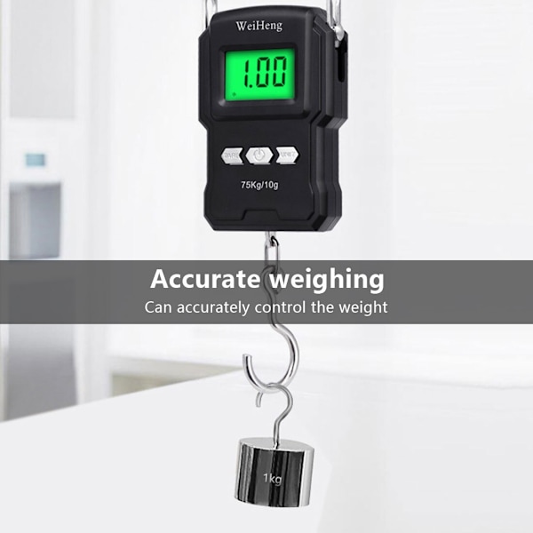 75 kg / 10 g elektroninen vaaka LCD-näytöllä