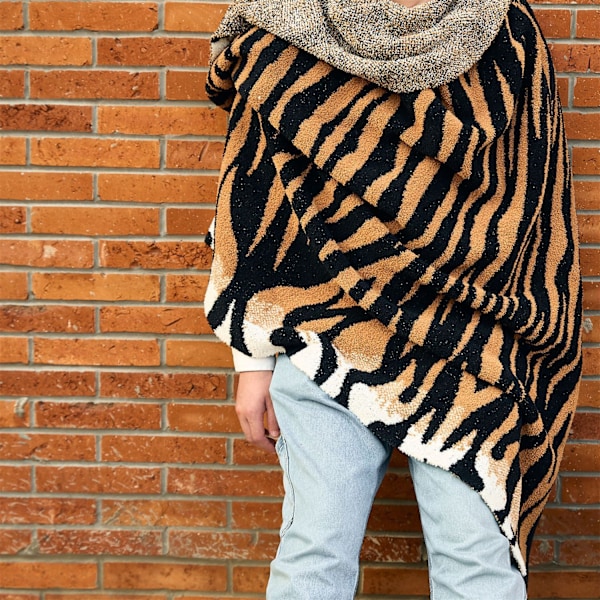 Tiger Fluffy Sherpa Sängfilt, Super Mjuk Mink Fleece Sofffilt 130*160CM