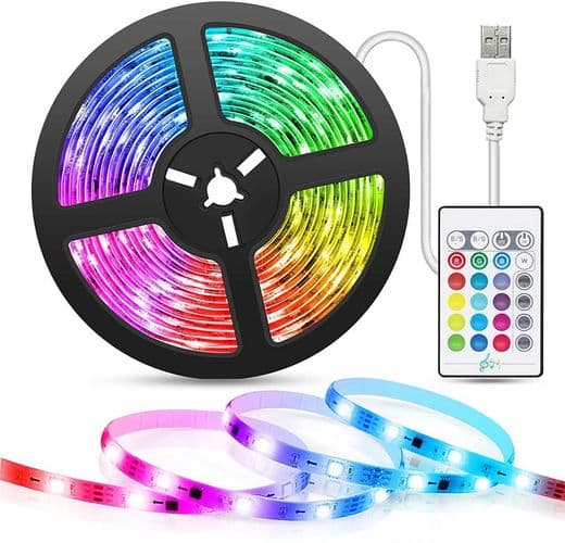 USB LED-stripe 5m RGB TV-bakgrunnsbelysning med fjernkontroll-FA-
