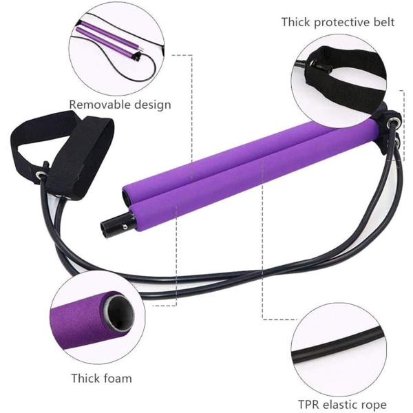 Portable Pilates Bar Kit with Resistance Band Yoga Pilates Stick