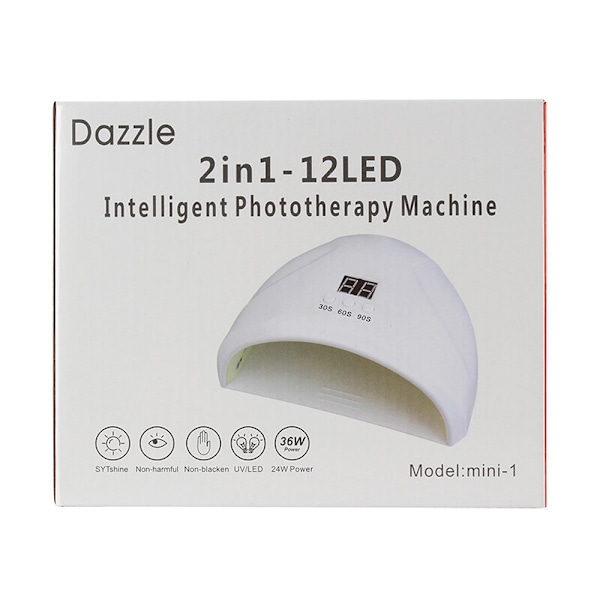 36W UV/LED Nagelljus Vit med Timer Funktion Vit