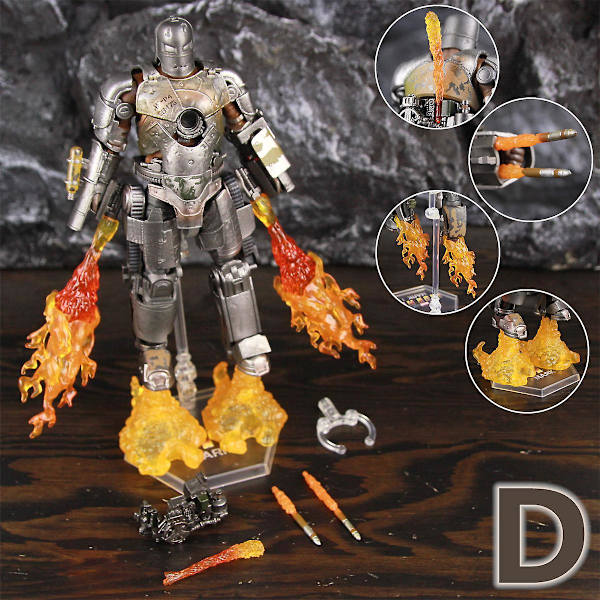 Zd Toys Marvel Iron Man Mk1 Mk2 Mk3 Mk4 Mk5 Mk6 Mk7 Mk42 Mk43 7\" Elokuva Actionfigur Iron-man Mark 1 2 3 4 5 6 7 42 43 Legends C MK1 D - Loose