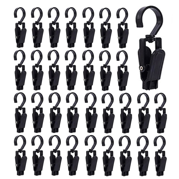 10/20st Roterende klesklyper Klemmer Hængende klesklyper Kroker Vask Tørk Rotere Hat Klesklype Klemmer For Hjemmeoppbevaring Henger 10pcs Black