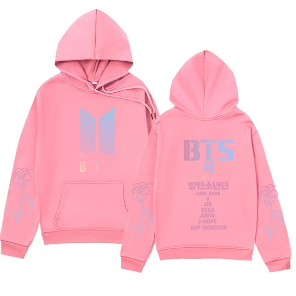 BTS Unisex Hoodie Casual Hoodie Cosplay Jakke Topp Rød Red XS