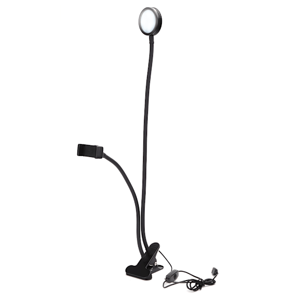 Klippbar sammenklappelig LED-lampe med høj lysstyrke - Tatoveringslampe - Justerbar neglekunstlampe - Sort