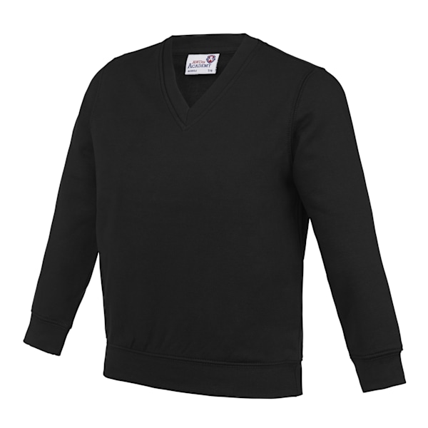 AWDis Academy Barn/Barn Junior V-hals Skoltröja/Sweatshirt Black