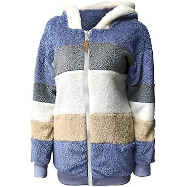 Dam Vinter Hoodie Varm Plysch Parka Med Dragkedja Fickor Lös Kappa Dam Kläder Teddy Fleece Jacka Långärmad Vinterjacka Ytterkläder Streetwear Lila S Purple