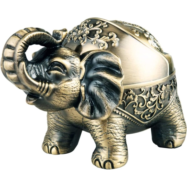 Askfat, Askfat med lock, vindtät elefant (brons)