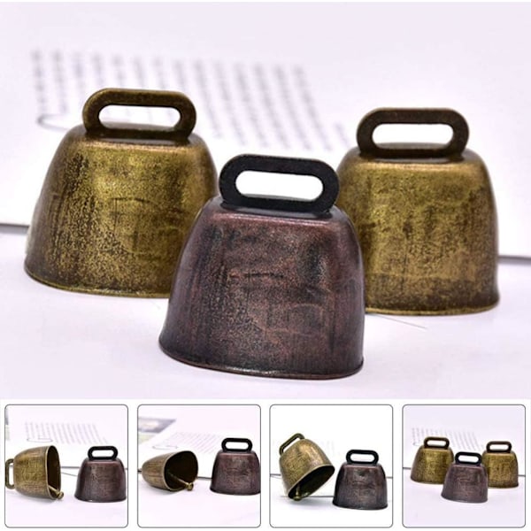 St Metal Ko Ko Bjällra Koppar Klockor, Herde Klocka Ko Bjällra Gårds Klocka, Jordbruks Skrivbords Tillbehör Ornament DIY Hantverk. Grön/bronsröd