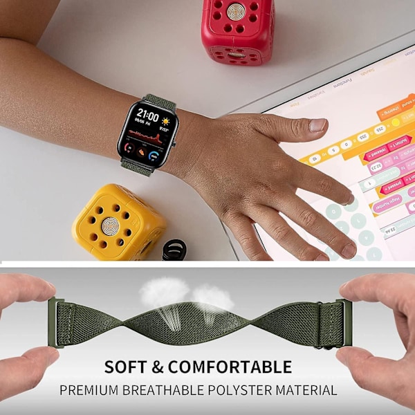 20mm/22mm Armband för Amazfit Gts 4//2/2e/3/gts2 Mini/gtr 4/3/pro/gtr2/47mm/stratos Nylon Elastiskt Klockarmband Amazfit Bip Rem orange pink orange pink 20mm