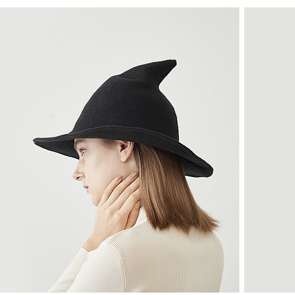 Kvindes Hexehat Troldmand (Sort 56-58cm), Uldhue Vuxen Tøj