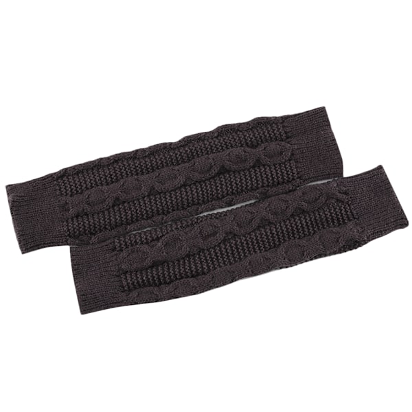 Dam Stickade Varma Ärmhandskar Varm Handvott Deep grey